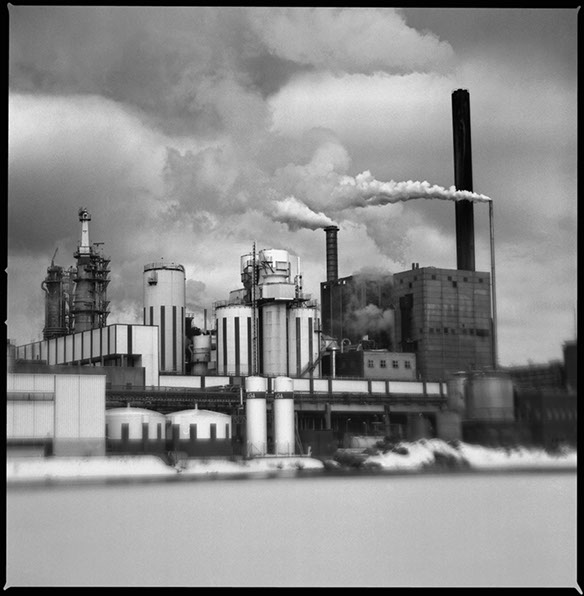 Fotografi på Holmen skog AB fabrik i Iggesun